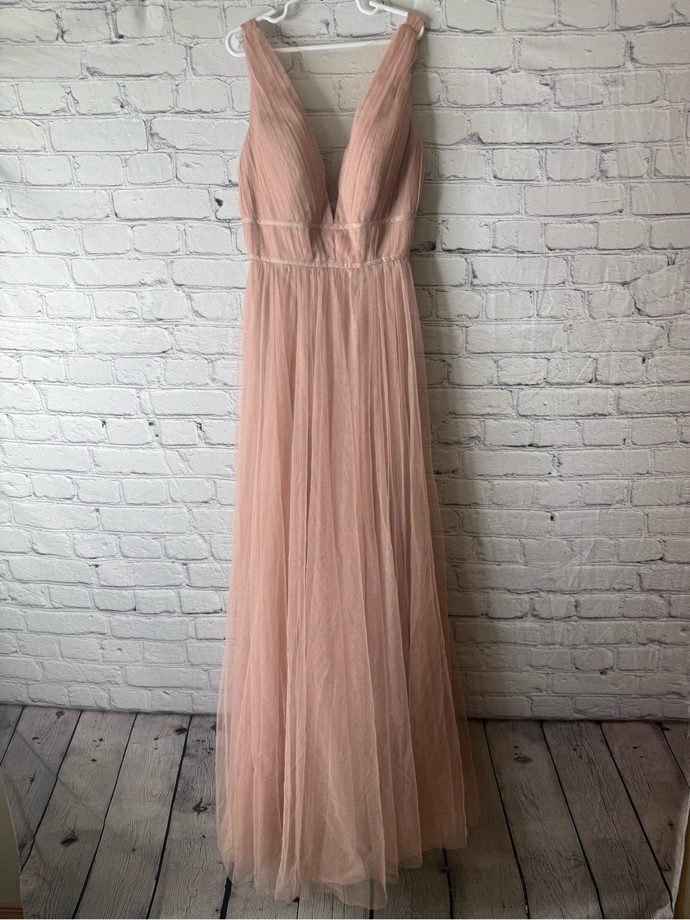 Jenny yoo collection tulle evening gown in whipped apricot 0